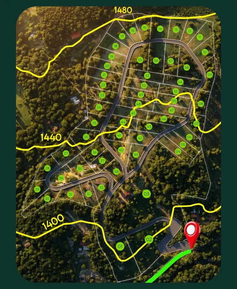Plano de parcelas disponibles en Reserva del Conde, San Gil, Santander